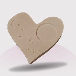 Teelichthalter Home-Deco Handmade Herz mit Sterne Farbe: Weiß