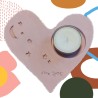 Mit Namen oder Text Signatur, Teelichthalter Home-Deco Handmade Herz mit Sterne Farbe: Altrosa