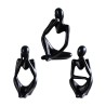 Denker Statue, 3er Set, Black, Dekor Abstrakte Kunst, 107_50, Philosophische Ideen Dekorative Skulptur, Handmade, kreative Deco