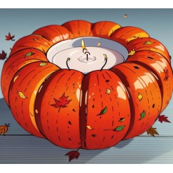 Home Deco, Kürbisform, inklusiv Teelicht, AWG-140_10, Herbstmotiv, Halloween, Kürbis massiv, Farbe: Orange, Kürbisfarbe.